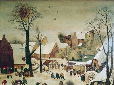 The Census at Bethlehem, Detail of the Houses and Fortifications by Pieter Brueghel the Younger
